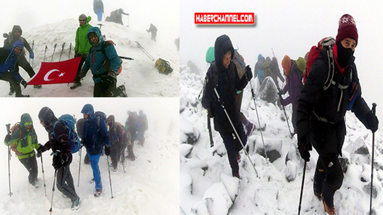 Türk ve İsrailli dağcılar, Ağrı Dağı'nda tipiye yakalandı