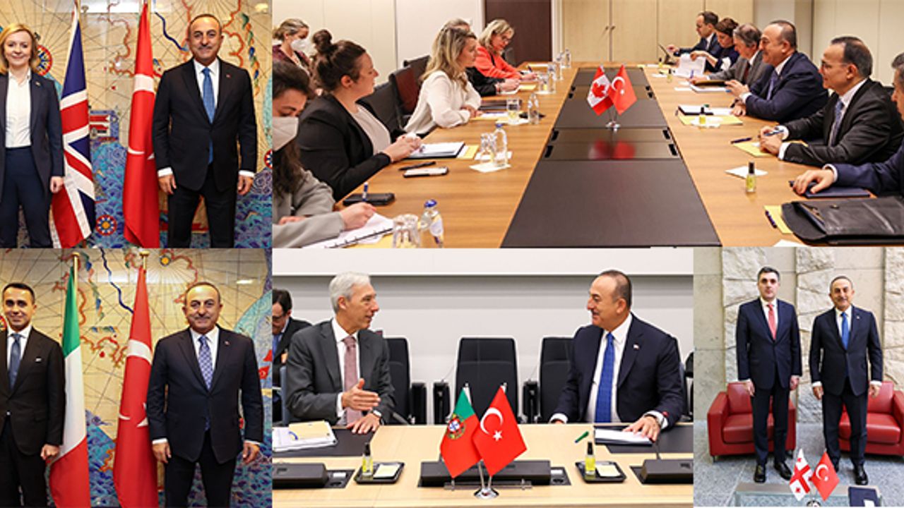 Dışişleri Bakanı Çavuşoğlu, Brüksel’de mevkidaşlarıyla ikili görüşmeler yaptı