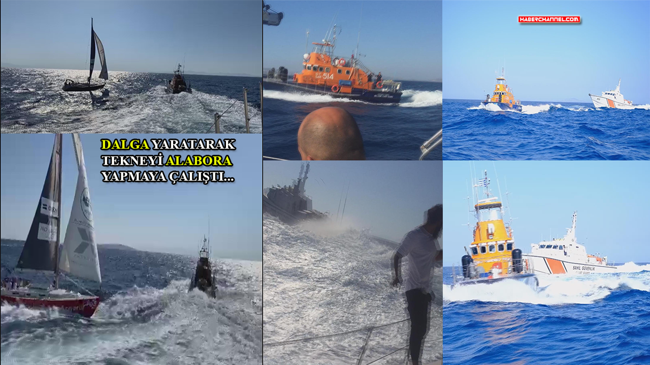Deniz Kuvvetleri Kupası'nda yarışan tekneye 'Yunan' tacizini Sahil Güvenlik Botu önledi