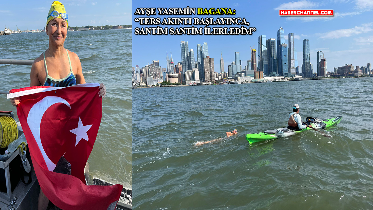 Türk kadın yüzücü Bagana, New York'ta 46 kilometrelik parkuru 9 saatte yüzdü!