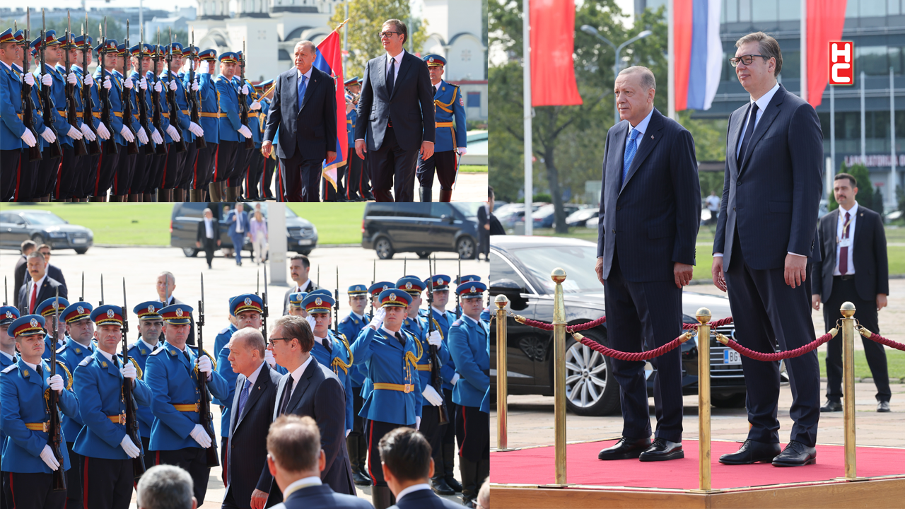 Cumhurbaşkanı Erdoğan, Sırbistan’da resmi törenle karşılandı...