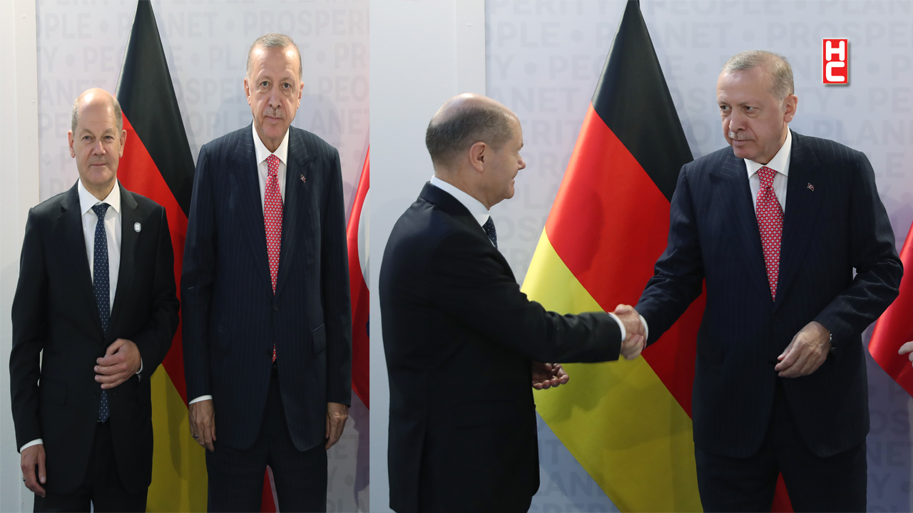 Cumhurbaşkanı Erdoğan, Almanya Şansölyesi Olaf Scholz’u kabul etti
