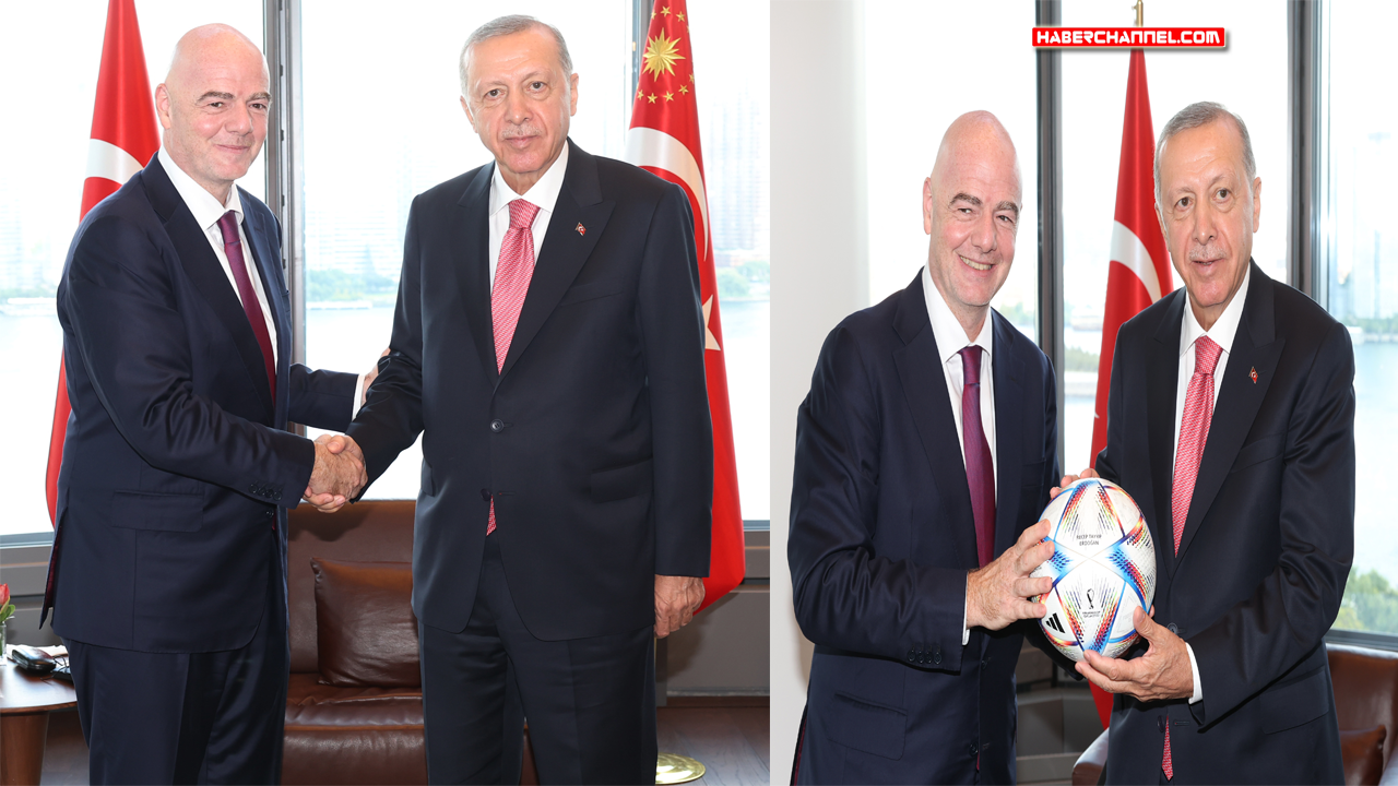 Cumhurbaşkanı Erdoğan ile Infantino arasında gülümseten futbol diyaloğu...