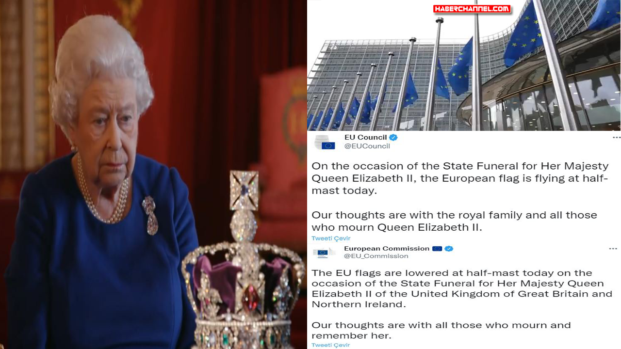 AB bayrakları Kraliçe 2. Elizabeth’in cenaze töreni nedeniyle yarıya indirildi