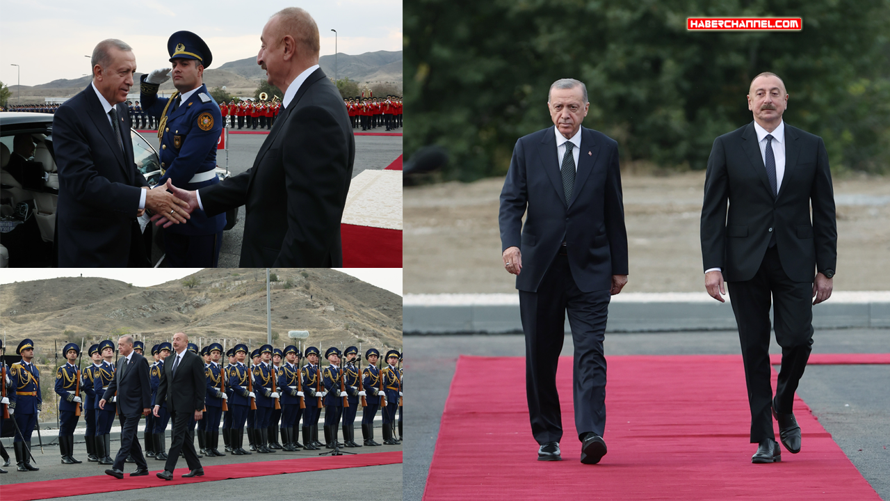 Cumhurbaşkanı Erdoğan, Azerbaycan’da resmi törenle karşılandı...