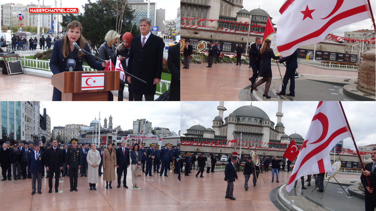KKTC'nin 39. kuruluş yıl dönümü nedeniyle Taksim'de tören...