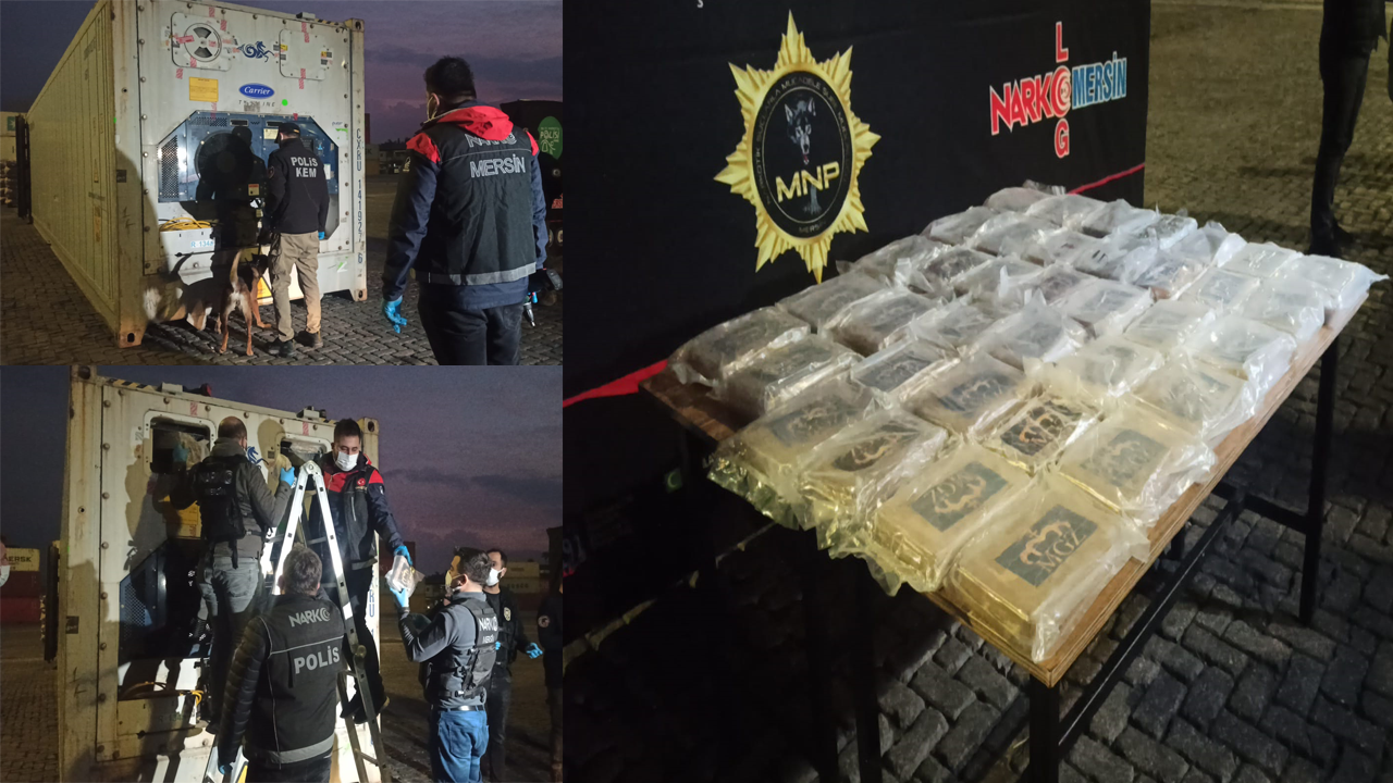 Mersin Limanı'nda, patates yüklü gemide 45 kilo "kokain" ele geçirildi