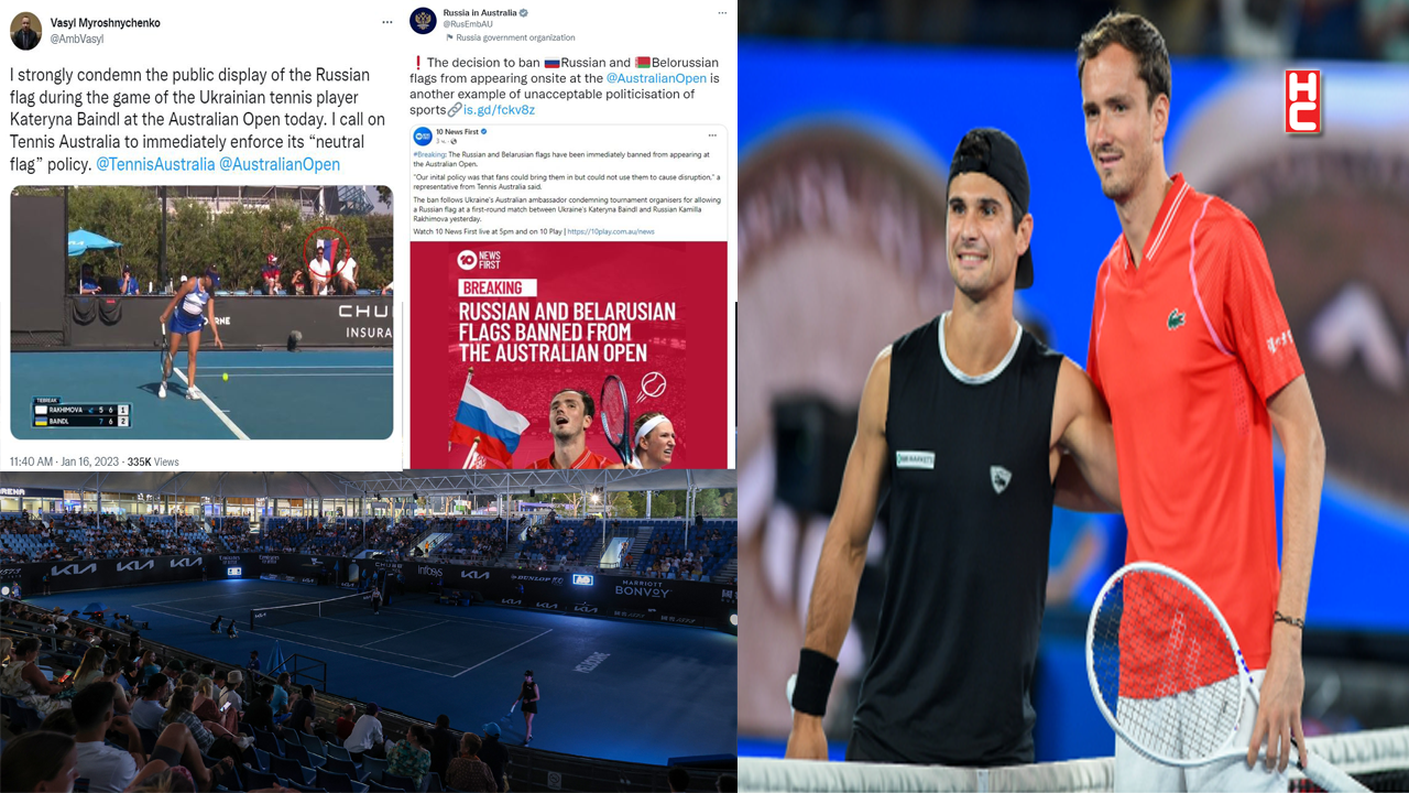 Avustralya Açık Tenis Turnuvası'nda Rus ve Belarus bayrağının açılması yasaklandı...