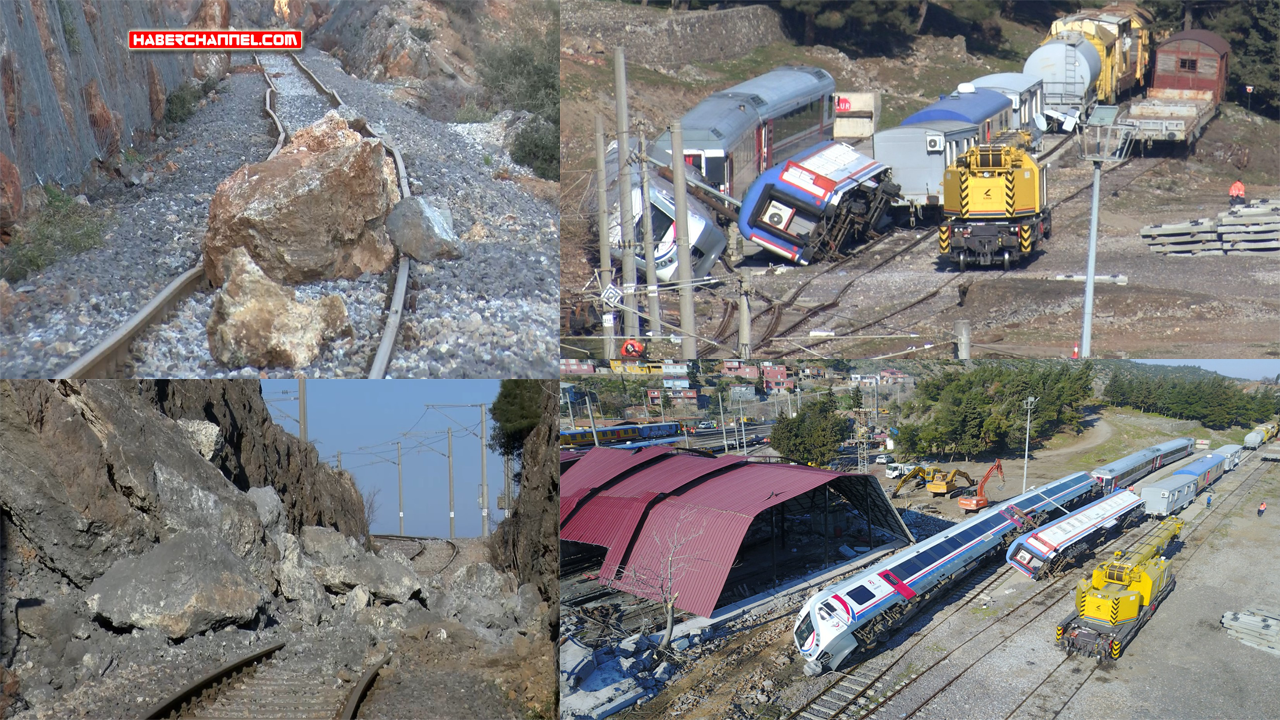 Gaziantep'te, depremde 6 tren devrildi, kayalar raylara düştü...