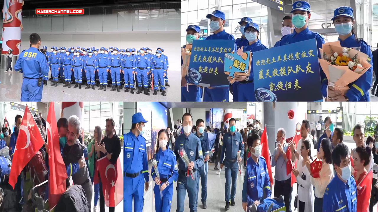 Çin’e dönen kurtarma ekibi, alkışlar ve Türk bayraklarıyla karşılandı...