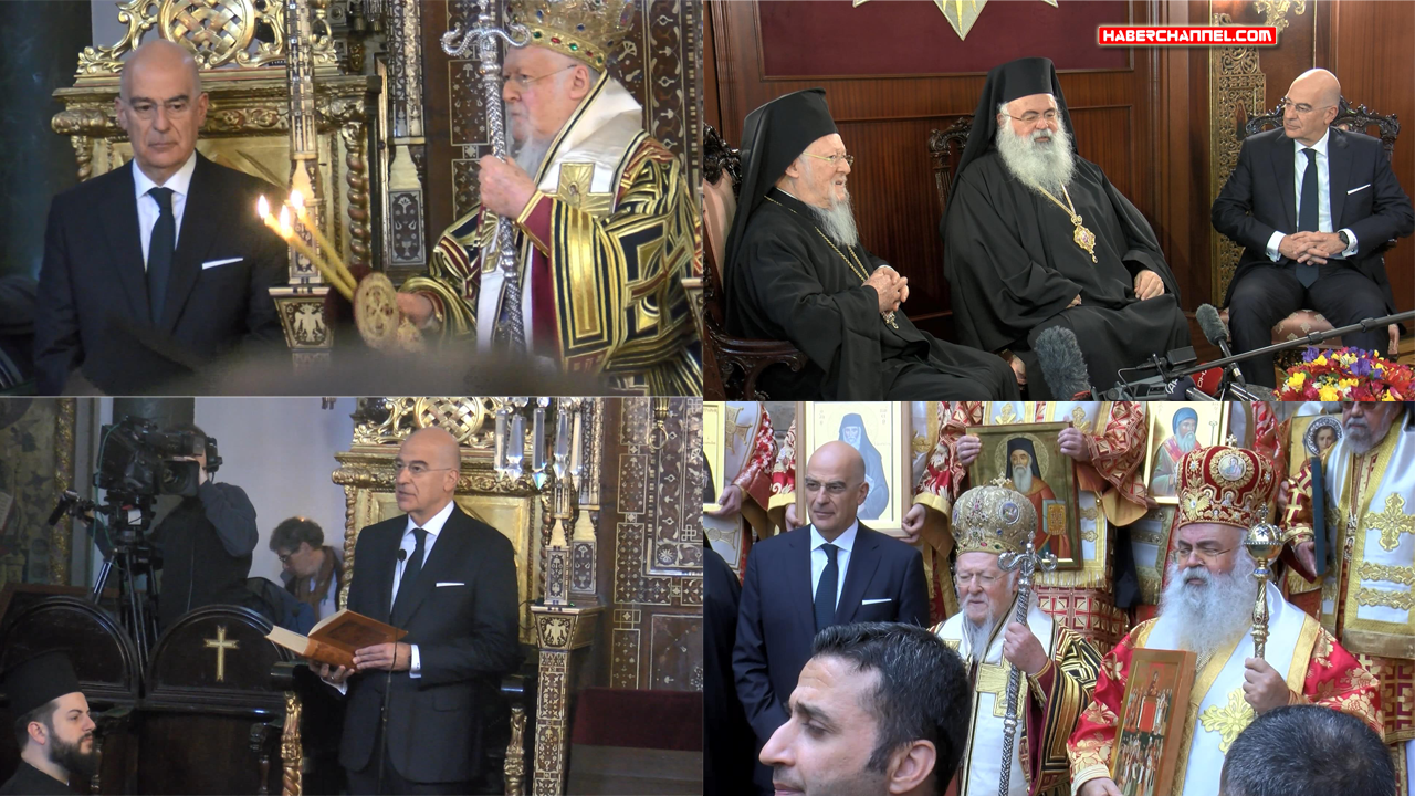 Yunanistan Dışişleri Bakanı Nikos Dendias Fener Rum Patrikhanesi'nde törene katıldı