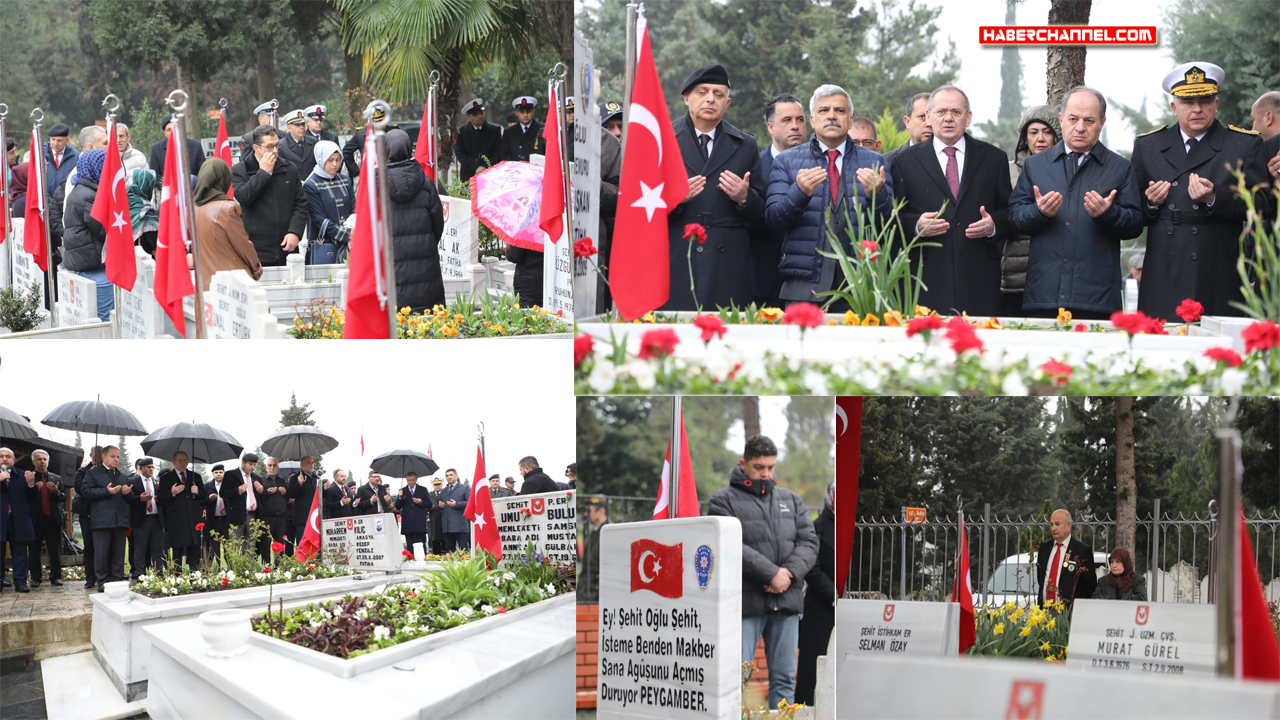 18 Mart Şehitleri Anma Günü'nde Samsun'da şehitliklere ziyaret...