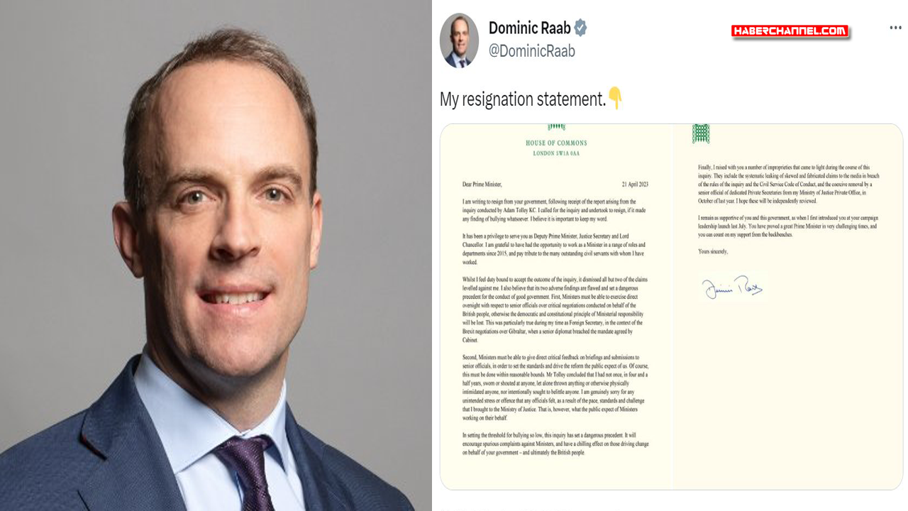 İngiltere Başbakan Yardımcısı ve Adalet Bakanı Dominic Raab istifa etti!..