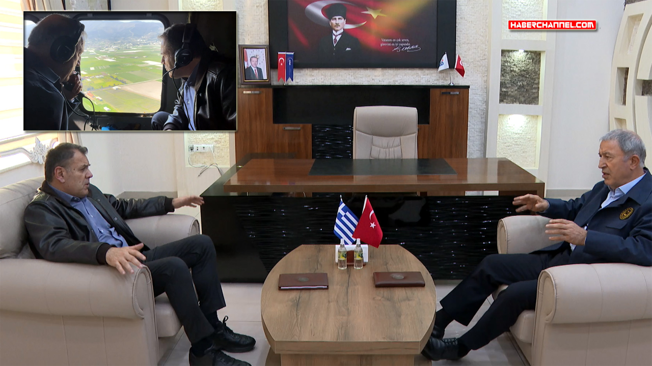Bakan Akar, Hatay'da Yunanistan Savunma Bakanı Panagiotopoulos ile bir araya geldi