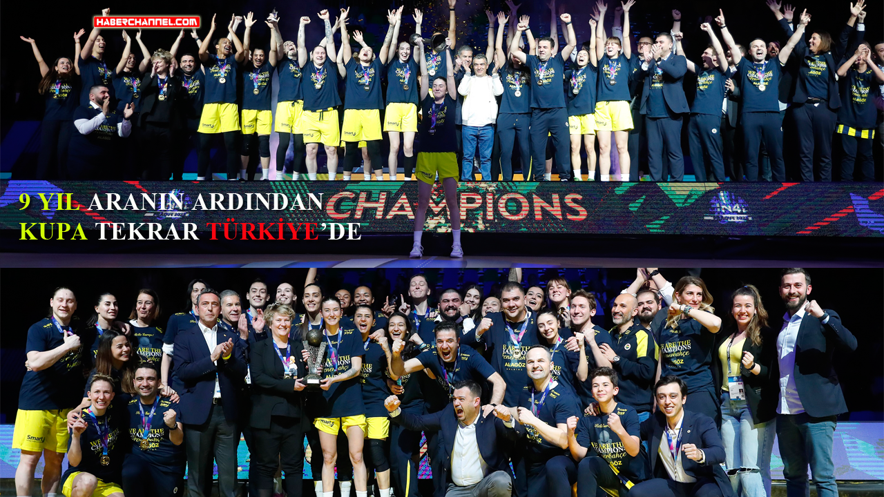 Şampiyon Fenerbahçe Alagöz Holding, kupasını aldı...