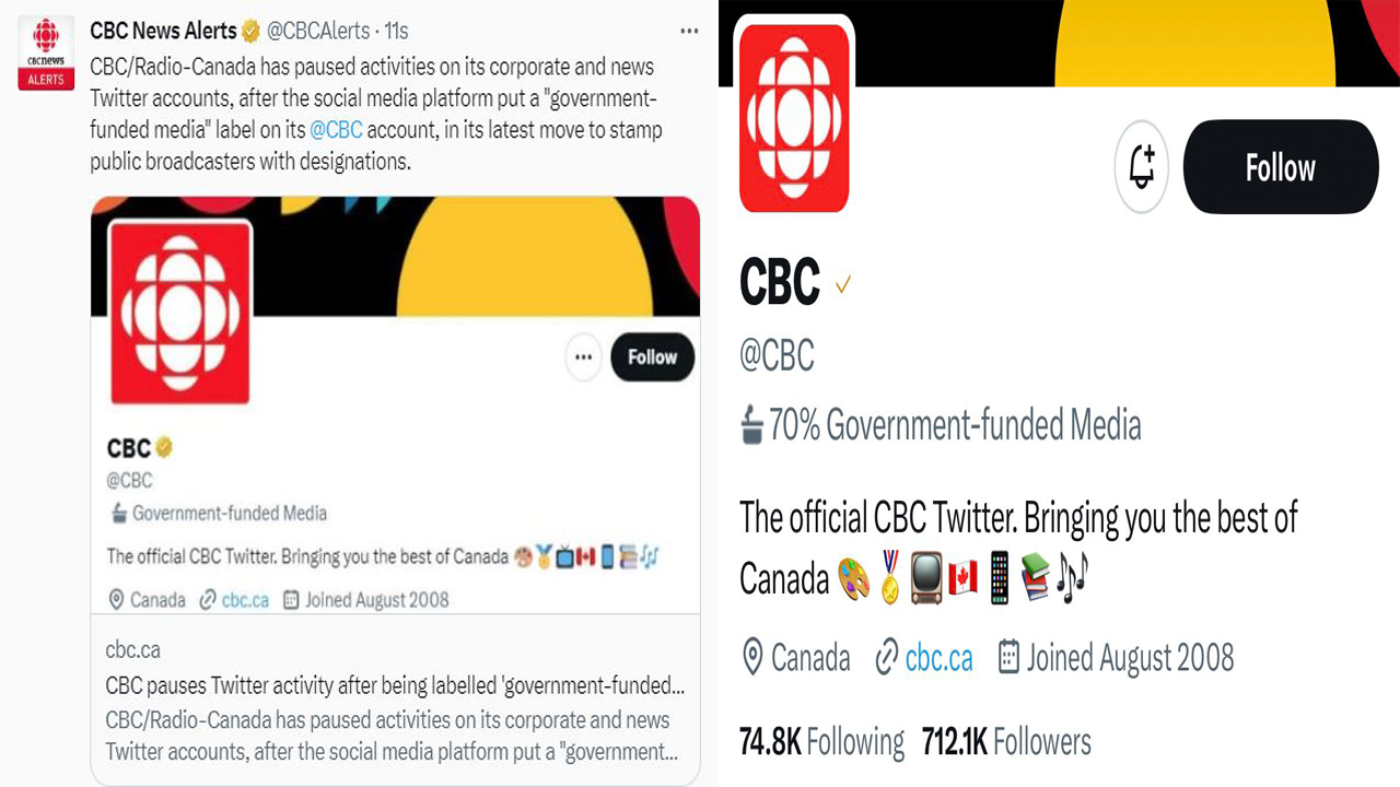 Kanada merkezli haber kanalı CBC, Twitter faaliyetlerini durdurdu...