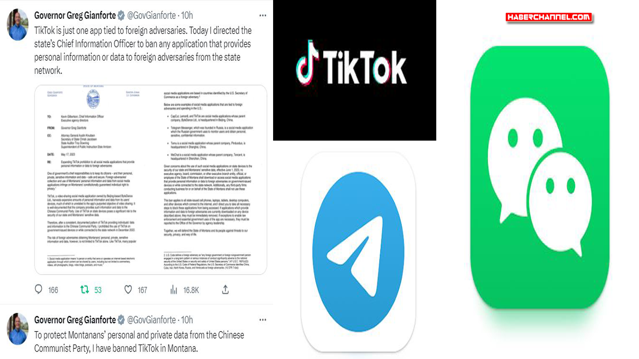 TikTok eyalet çapında, Telegram ve WeChat’i devlet cihazlarında yasaklandı!
