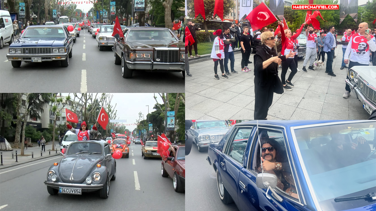Kadıköy'de 104 klasik otomobille 104. yıl konvoyu...