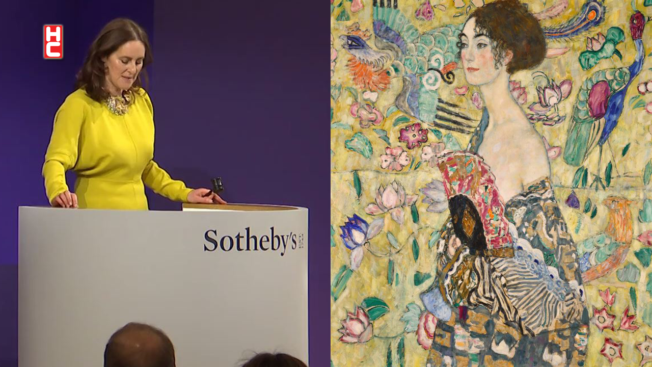 Ressam Klimt’in 'Yelpazeli Kadın' portresi 85 milyon sterline satıldı...