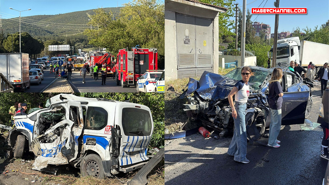 İzmir'de freni boşalan TIR, 9 araca çarptı: 2 ölü, 2’si polis 5 yaralı