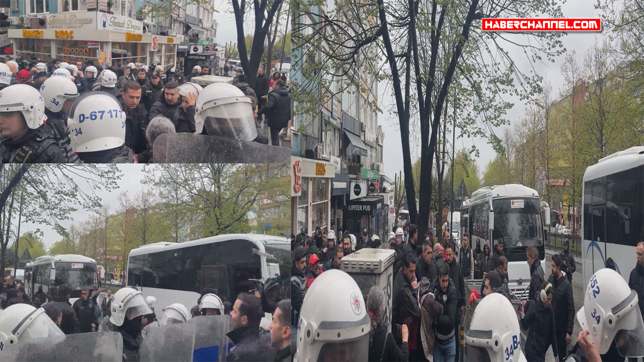 Beşiktaş'ta izinsiz gösteriye polis müdahale etti