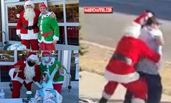 Noel Baba ve Elf kılığındaki polislerin hırsızlara müdahalesi kamerada
