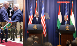 ABD Başkanı Biden, Filistin Devlet Başkanı Abbas ile ortak basın toplantısı...