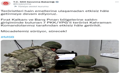 MSB: "PKK/YPG'li 7 terörist etkisiz hale getirildi"