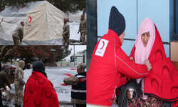 Kızılay, deprem bölgesinde çadır kurmaya başladı...