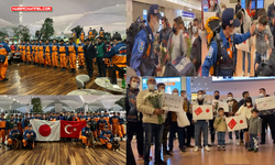 Ülkesine dönen Japon ekibi havalimanında çiçeklerle karşılandı...