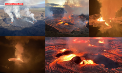 Kilauea yanardağında patlama kamerada...