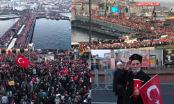 Binlerce kişi şehitler ve Filistin'e destek yürüyüşünde buluştu...