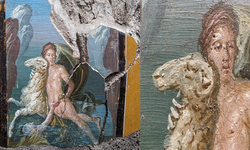 Pompeii’de 2000 yıllık renkleri çok az zarar görmüş duvar resmi bulundu...