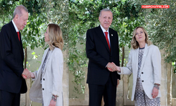 Cumhurbaşkanı Erdoğan, İtalya Başbakanı Giorgia Meloni tarafından karşılandı