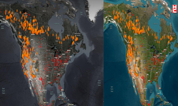 Kuzey Amerika kıtasında şiddetli orman yangınları...