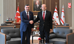 Cumhurbaşkanı Yardımcısı Cevdet Yılmaz, KKTC Cumhurbaşkanı Ersin Tatar ile bir araya geldi