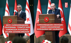 Cumhurbaşkanı Erdoğan, KKTC Cumhurbaşkanı Erhürman ile ortak basın toplantısı düzenledi