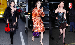 Lily Collins New York'ta FENDI seçimleriyle görüntülendi