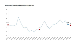 TÜİK: "Sanayi üretimi yıllık yüzde 2,2, arttı"