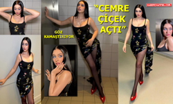 Cemre Baysel, çiçek desenli elbisesiyle göz kamaştırdı