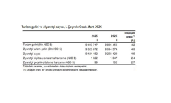TÜİK: 'Turizm geliri 1'inci çeyrekte yüzde 4,2 arttı'
