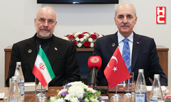 TBMM Başkanı Kurtulmuş, Bakü'de İran Meclis Başkanı Kalibaf ile görüştü