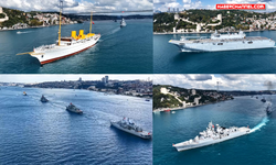 Deniz Kuvvetleri Komutanlığı'na bağlı 15 gemi İstanbul Boğazı'ndan geçti
