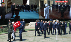 Cumhurbaşkanı Erdoğan ve YAŞ üyeleri Anıtkabir'i ziyaret etti