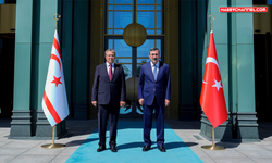 Cumhurbaşkanı Yardımcısı Cevdet Yılmaz, KKTC Başkanı Ünal Üstel ile görüştü