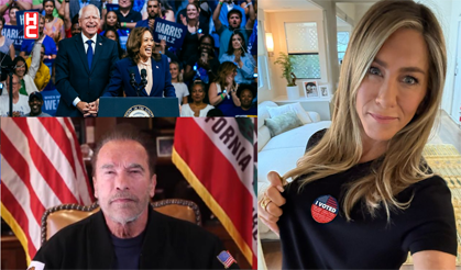 Arnold Schwarzenegger ve Jennifer Aniston'dan Kamala Herris'e destek