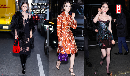 Lily Collins New York'ta FENDI seçimleriyle görüntülendi
