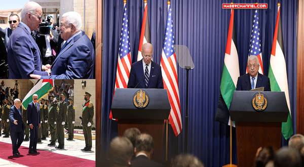 ABD Başkanı Biden, Filistin Devlet Başkanı Abbas ile ortak basın toplantısı...