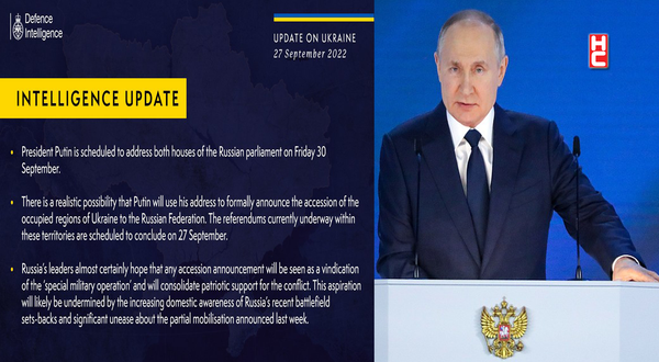 İngiltere: "Putin, işgal edilen toprakların Rusya’ya katılımını ilan edebilir"