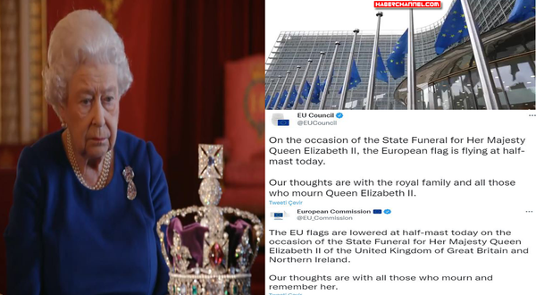 AB bayrakları Kraliçe 2. Elizabeth’in cenaze töreni nedeniyle yarıya indirildi